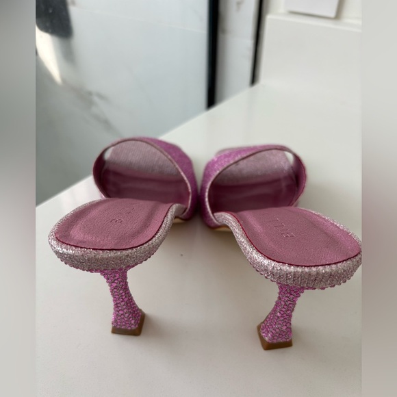 Billini Quay Pink Rhinestone Mid Stiletto Heeled Sandals NWT - Picture 8 of 11